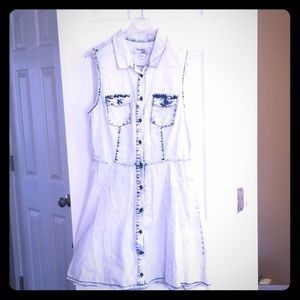 jean acid wash cotton dress
